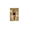 Body noir grande taille en résille et dentelle 